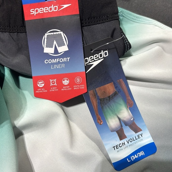Speedo Tech Volley UPF 50+ lined,water repel,stretch, 2 hip,1 zipper back pocket - Picture 12 of 12